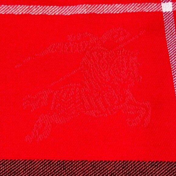 Burberry Red and Black Checkered Scarf - Picture 7 of 9